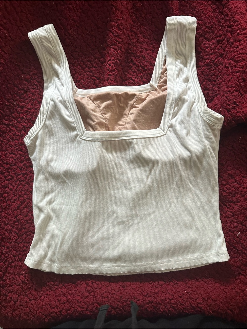 Oglmove White Slinky Square Open-Backed Brami Tank Top | Size L - Picture 3 of 10